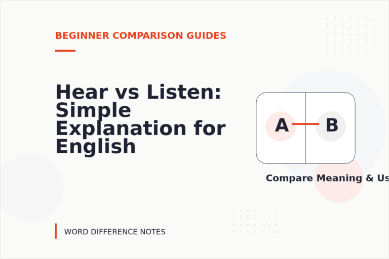 Hear vs Listen: Simple Explanation for English Learners